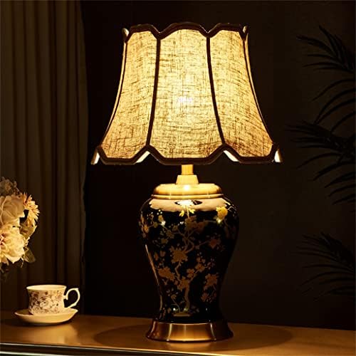 N/A רטרו פלטינה מנורה קרמיקה מנורה לחדר שינה מנורת מיטה עורית עוף מנורת אטמוספרה כפתור לילה אור
