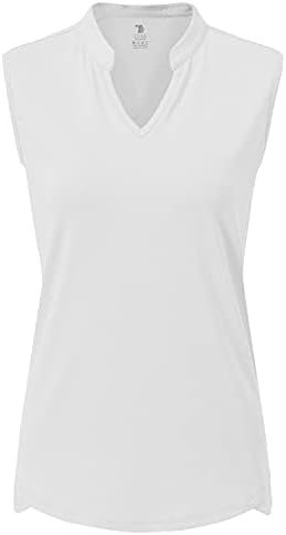 חולצות טריקו פולו פולו של Bgowatu לנשים חולצות טניס ללא צוואר ללא שרוולים חולצות טניס ללא צוואר