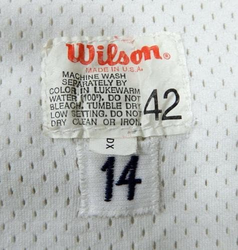 1989-91 דטרויט טייגרס 13 משחק נעשה שימוש בג'רזי לבן 42 DP08747 - משחק משומש גופיות MLB