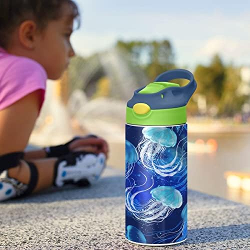 מדוזות קטעי מים בקיגאי בקבוק מים לילדים, בקבוק מים מבודד נירוסטה ללא BPA, בקבוק מים מפלדת אל חלד