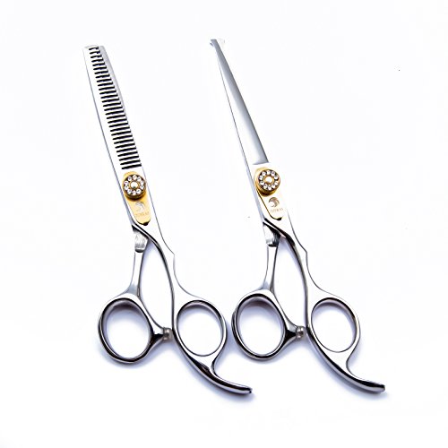 Tijeras מקצועי חיתוך שיער חיתוך ומספריים מרקמים דלילים סט מגזרים - 6.0