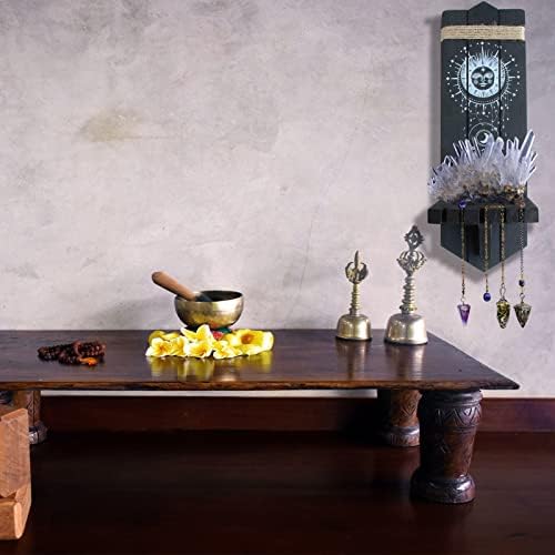 מתנות מכשפות שלב שלב ירח תצוגת קריסטל מדף פגאני תפאורה לחדר רוחני, עיצוב ייחודי של אמו דקור בוהו