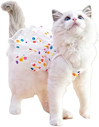 Qwinee חמוד פולקה נקודה רשת חתול חצאית כלב שמלת יום הולדת לחתונה מסיבת חג המולד שמלות תלבוש