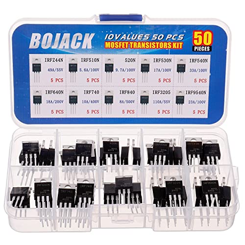 Bojack 10 ערכים 50 PCS IRFZ44N IRF510N IRF530N IRF540N IRF640N IRF740 IRF840 IRF3205 IRF9540 IRF