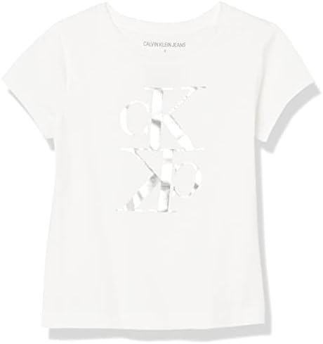 חולצת טריקו גרפית לוגו של קלווין קליין בנות