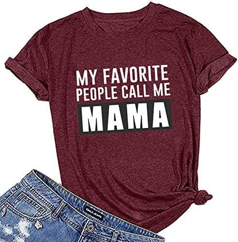 שלי האהוב אנשים קוראים לי אמא חולצות לנשים מצחיק אמהות יום מכתב הדפסה קצר שרוולים צווארון עגול