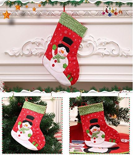 K Jingkelai גרב חג המולד של סנטה שלג של Snowman תיקי כרטיסי מתנה מחזיקי מתנה תלויים גרבי מתנה,