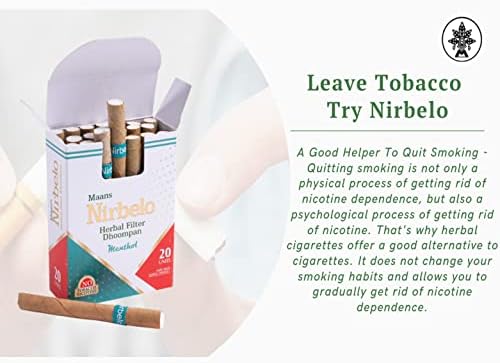 סיגרית צמחי מרפא נירבלו טבק חינם וניקוטין בחינם להפסקת עישון ואלטרנטיבה של טבע 40 סיגריות - חבילה של 2