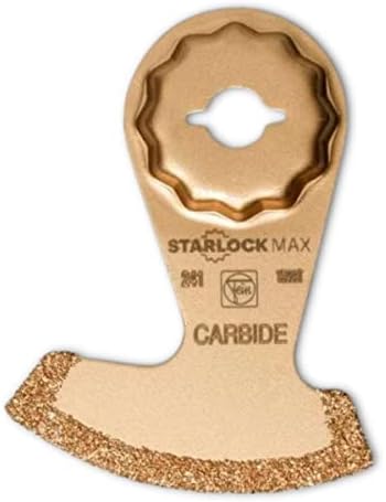 Fein Starlock Max Carbide מתנדנד מסור מסור - צורה מפולחת להסרת שיש, שרף אפוקסי ופוצולן - מתאים לרוב
