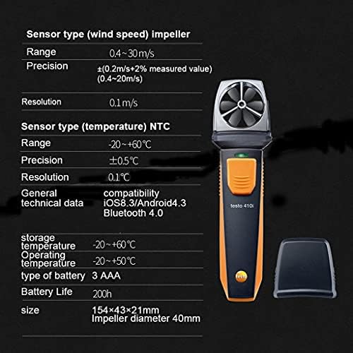 SJYDQ חכם בדיקות VAC מוגדר עם פעולת סמארטפון מודדים מהירות אוויר לנפח לחות זורם טמפרטורות