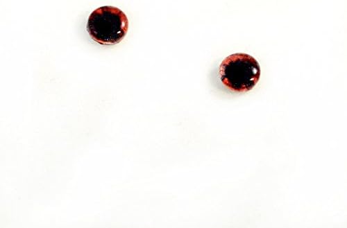 6 ממ זוג של אימה שחורה ואדומה עיני זכוכית ערפד יצירת אספקת קבורוכונים שטוחים לבובה או תכשיטים