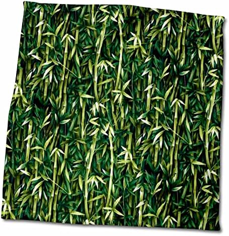 3drose פלורן - דקורטיבי III - הדפס של צמחי במבוק ירוקים - מגבות