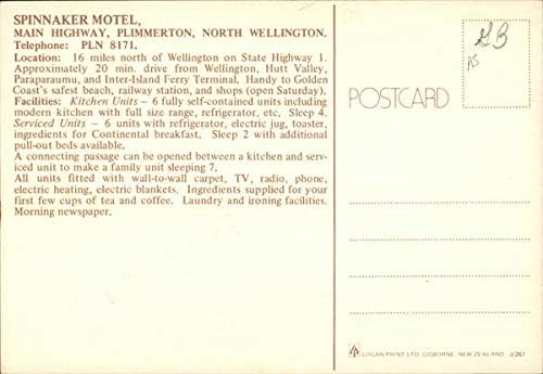 Spinnaker Motel Plimmerton, ניו זילנד מקורית גלויה וינטג '