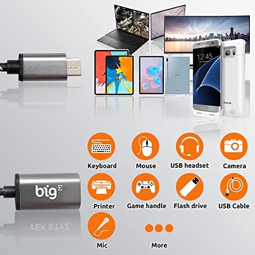 BIG-E USB C ל- USB 3.0 מתאם OTG נקבה התואם לטאבלטים, הרוחות, הרוחות, המחשב, העכברים, המצלמה הדיגיטלית שלך