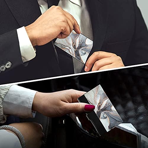 השיש דפוס אפור עסקים כרטיס מחזיק עבור נשים גברים כרטיס ביקור מחזיק מקרה עם עור אישי כרטיס ביקור כרטיס