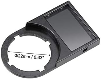 UXCell 10 pcs 22 ממ קוטר כפתור לחצן פלסטיק שחור מתג הודעה על לוח אבק אבק 25 * 15 עדשה