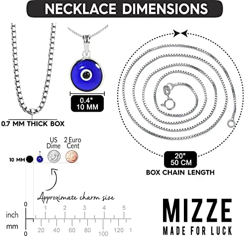 בחר את הקסם שלך-כחול אדום או לבן עין הרע הגנה תליון קסם על 20 אינץ כסף תיבת שרשרת שרשרת לגברים & מגבר;