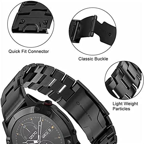 DASEB 22 26 ממ צמיד רצועת שעון סגסוגת עבור Garmin 5 5x Plus 6 6x Pro 3HR 945 Sport מהיר שחרור מהיר אביזר