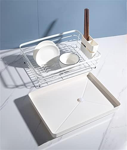 IJWOA כיור מטבח עמדת כלים מתלה עם חור יבש צלחות ניקוז שולחן ומארגן סכום מחזיק קערות