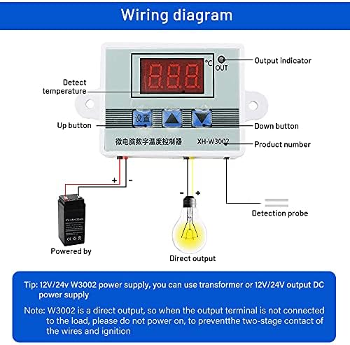 Xingyheng XH-W3002 DC 12V 10A מיקרו-מחשב בקר טמפרטורה דיגיטלית בקר דיגיטלי תצוגה דיגיטלית מתג בקרת תרמוסטט