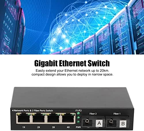 מתג Ethernet Naroote 10 100 1000 מגהביט לשנייה RX1550NM 6 ממיר מדיה של סיבי משרד PORT