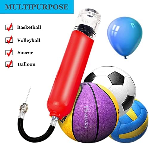 ערכת משאבת כדור ניידת TS -Mayka עם מחטים, משאבת אוויר למתנפחים, מיני משאבת יד לכדורי ספורט, כדורסל, כדורגל,