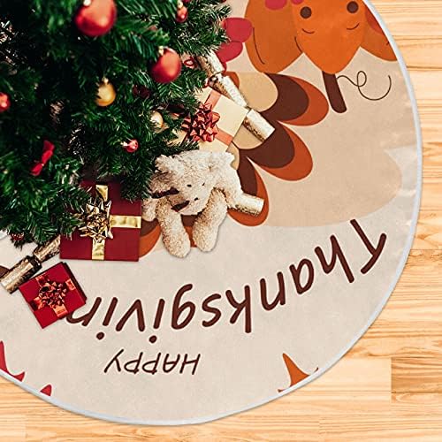 חג ההודיה דלעות טורקיה חמודות חצאית עץ חג המולד 36 אינץ '/48 אינץ' תפאורה ביתית לחצאית עץ חג המולד מחצלת קישוטים