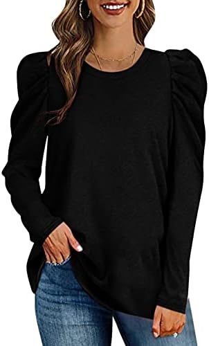 סווטשירטים לנשים, 2023 ראש השנה שרוול שרוול צמרות חולצות מזדמנות אלגנטיות סולידיות/חולצות בוהו אלגנטיות