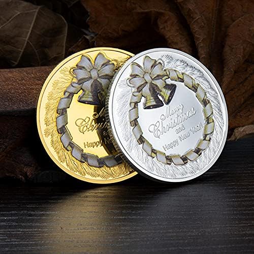 מטבעות מצופות כסף חג המולד מטבעות סנטה אוספי מגן מתנות cryptocururrency