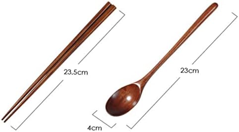 Luxshiny 4 ערכות כלי עץ לאכילת כף אכילה סט כפית עץ כף קוצץ עץ סט כלי שולחן עץ סט דו חלקים חליפה