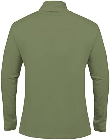 גברים של 1/4 רוכסן סוודר ארוך שרוול חולצה מזדמן רזה בכושר למתוח כותנה מוק צוואר עבודה גולף חולצות