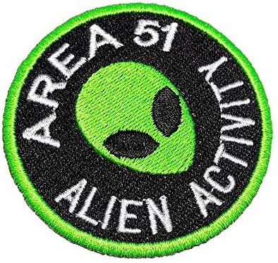 EM0134T68 אזור 51 פעילות חייזרים et UFO ברזל טלאי רקום או תפור גודל 2.54 אינץ '.