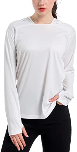 נשים UPF 50+ UV חולצת קפוצ'ון הגנה מפני הגנה יבש כושר SPF חולצת שמש שרוול ארוך חולצה חיצונית ביצועים דיג חולצות