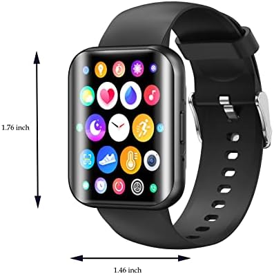 שעון חכם של Qonioi עם התראות שיחות והודעות לטלפונים של אנדרואיד ו- iOS, 1.72 אינץ 'שעון חכם גדול,