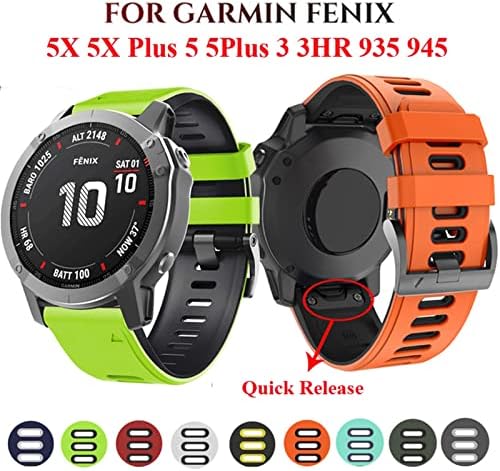 רצועת Watchband מהירה של AXTI Silicone מהיר עבור Garmin Fenix ​​7 7x 5x 5x Plus 3 3HR Watch Stherfit Strap Strap
