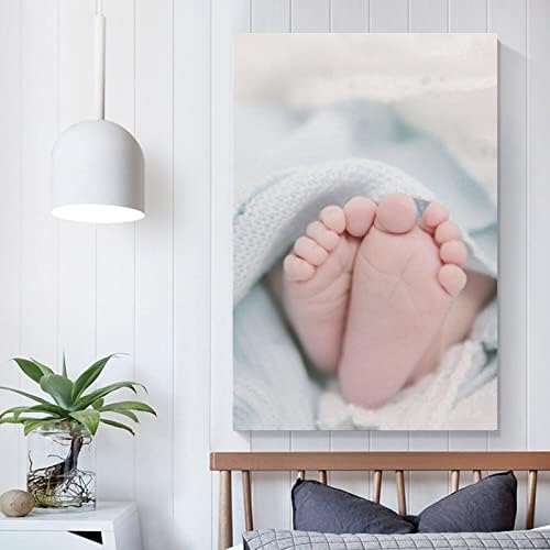 חדר כרזות יילוד חמוד תינוק רגליים כרזות בד קיר אמנות הדפסי קיר תפאורה חדר תפאורה שינה דקור מתנות 12