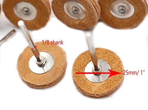 Chiloskit 1/8 Shank Fowhide עור גלגלים שוחקים חובבים דיסקי ליטוש ללטש גלגל תואם לרוב אביזרי סיבוב כלי תכשיט סיבוב