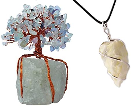 קריסטל פלואוריט - עץ אבן חן של חיים - שרשרת קריסטל - שרשראות אבן סרפנטין לנשים