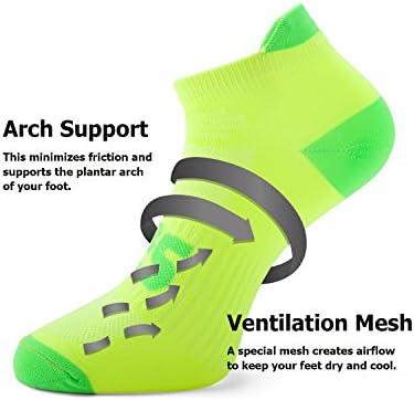 SLS3 גרבי ריצה דקים - אנטי שלפוחית ​​- צבעי ניאון אור אולטרה - גרביים אתלטים רכיבה על קרסול חותך נמוך