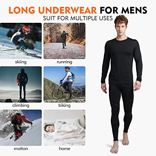 גברים של תחתונים תרמיים סט תחתונים ארוכים בסיס שכבה צמר מרופד לגברים סקי חם תחתון למעלה