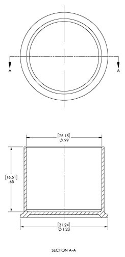 Caplugs 99394727 כובע פלסטיק למחברים הברגה. RC-16, PE-LD, לחוט כובע גודל 1 מזהה כובע 0.99 אורך 0.65, אדום