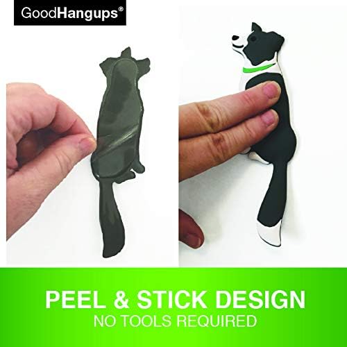 Goodhangups Feel & Stick שימוש חוזר ווים 3 ווים כלבים מקסימים
