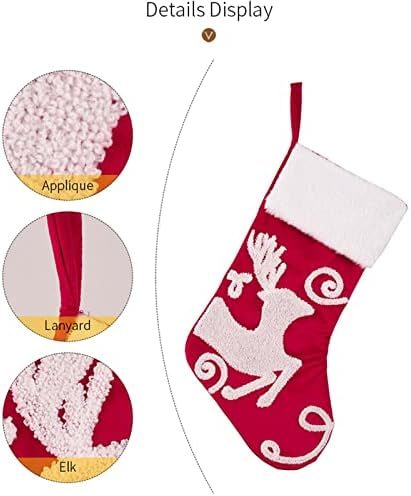 גרב לחג המולד - עץ חג המולד גרביים אדומות קישוט - גרביים תלויים לחג המולד לילדים/פתיתי שלג נושאים למבוגרים,