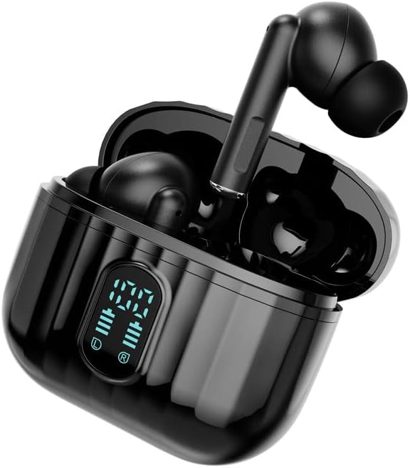 אוזניות Bluetooth אוזניות אלחוטיות אוזניות אוזניות עם 380mAh LED Power Display Case Tharge for
