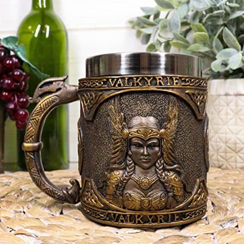 מתנה של אברוס מיתולוגיה נורדית ויקינג אלוהי הרעם ת'ור קפה ספל שרף שרף כוס טנקארד בירה שטיין עם אניה
