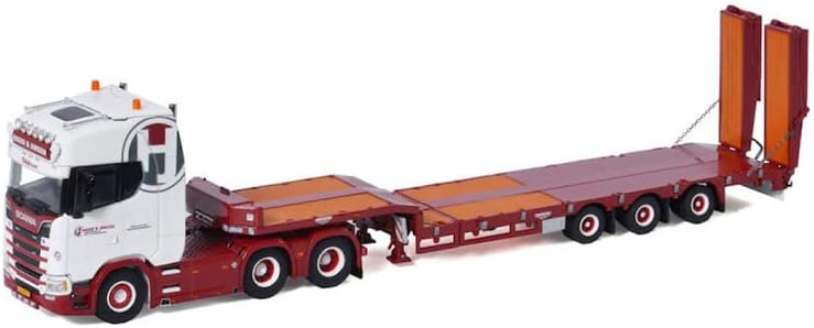 WSI עבור Scania S Highline CS20H ​​6x2 TAG AXLE SEMI חצי מטען נמוך קרוואן HEGER & JANSSEN 1/50