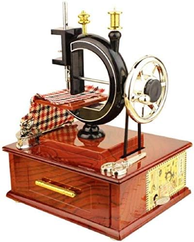 תיבת מוסיקה של לקיבואה -מכונת תפירה שלוכיין תיבת מוסיקה מוזיקלית רטרו רטרו שולחן כתיבה קלאסית