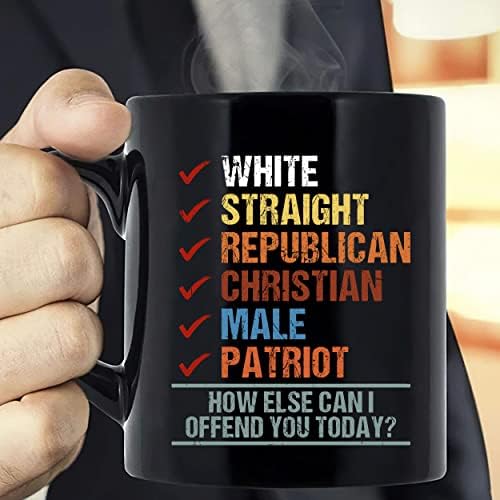 לבן ישר רפובליקני נוצרי זכר פטריוט איך עוד אני יכול לעצבן אותך היום מצחיק טראמפ קפה ספל / מתנה הטובה
