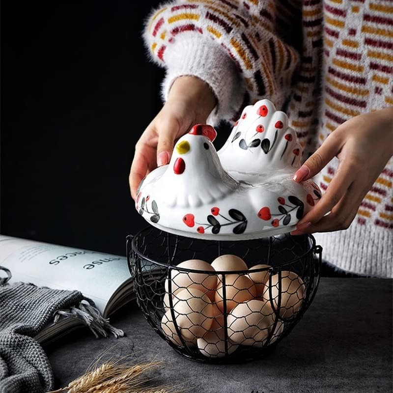 ברזל ביצת אחסון סל חטיף פירות יצירתי אוסף קרמיקה תרנגולת קישוטי קישוט מטבח אבזרים