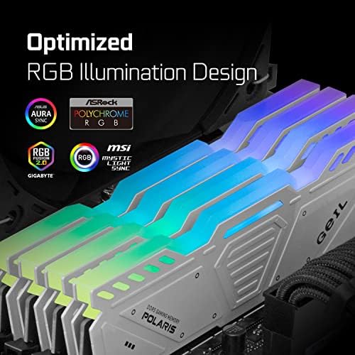 GEIL POLARIS RGB DDR5 RAM, 32GB 5200MHz 1.1V, AMD תואם, DIMM ארוך זיכרון שולחן עבודה מהיר, Hardcore Gaming/Multimedia